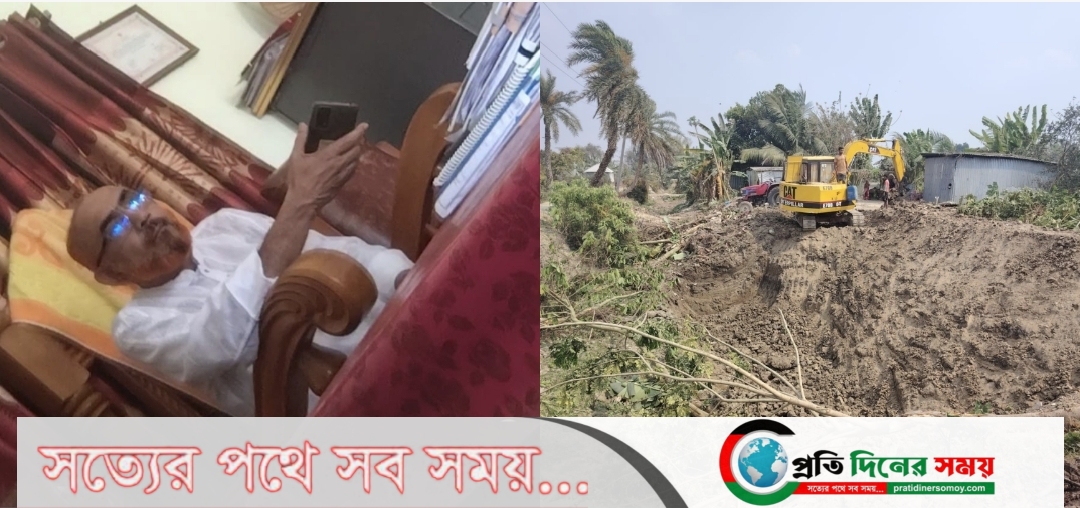 লোহাগড়ায় ইউএনও-পিআইও’র নাম ভাঙ্গিয়ে খাল খনন করে মাটি বিক্রি করছেন ইউপি চেয়ারম্যান লাবু